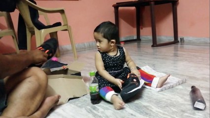 See how crazy baby unboxing the product with her parents