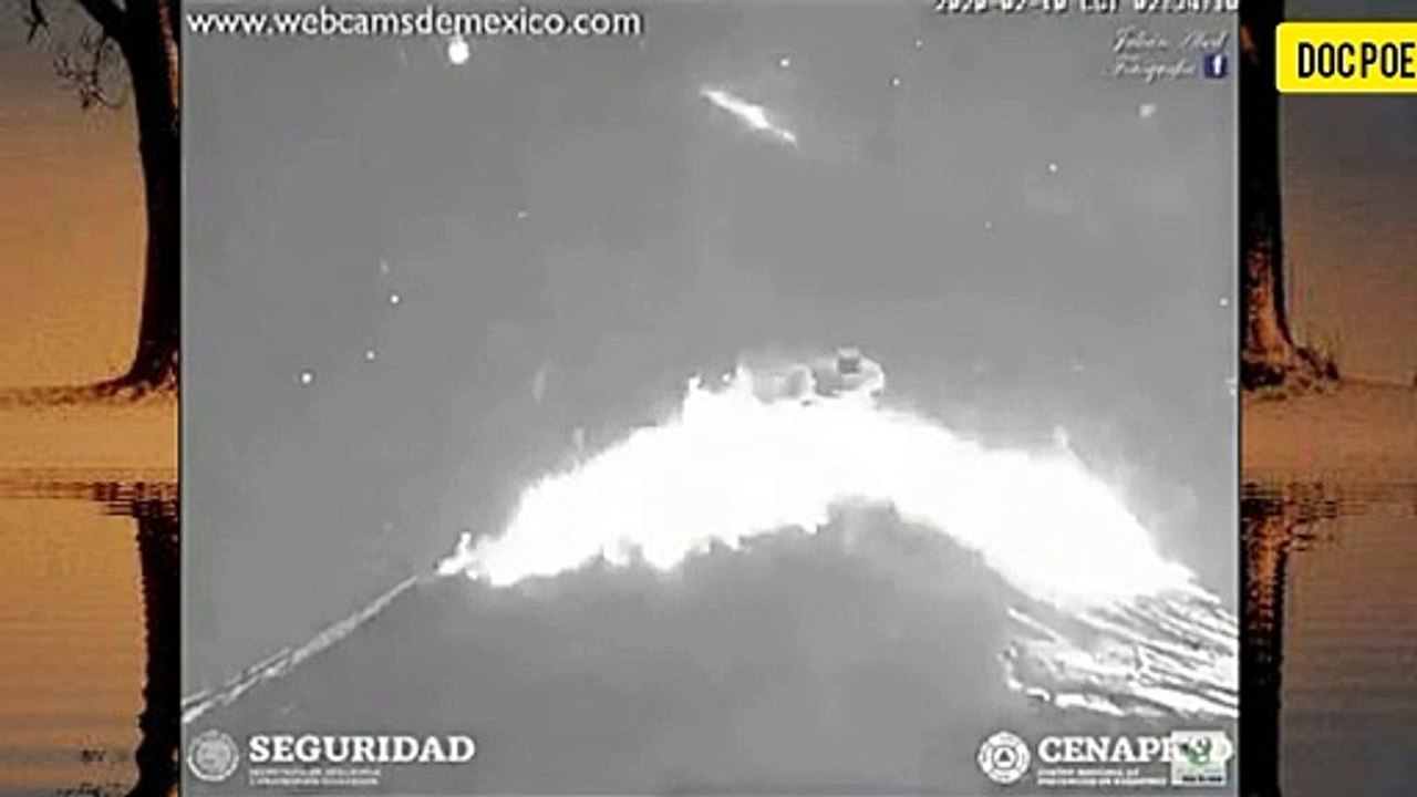 ENORME ROCA SALE DE POPOCATÉPETL DURANTE  ERUPCIÓN HOY 10 DE FEBRERO 2020