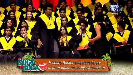 Richard Barker emocionado por su hijo Sebastián