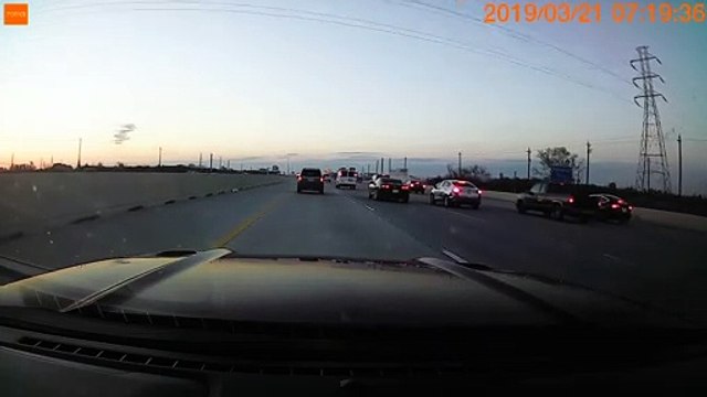 Truck Flips, Sparks, and Flames on Freeway