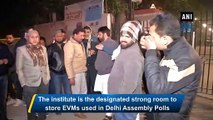 Delhi election results: AAP candidates gather outside strong room in Maharani Bagh