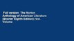 Full version  The Norton Anthology of American Literature (Shorter Eighth Edition) (Vol. Volume
