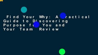 Find Your Why: A Practical Guide to Discovering Purpose for You and Your Team  Review