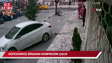 Güpegündüz binadan kompresör çaldılar
