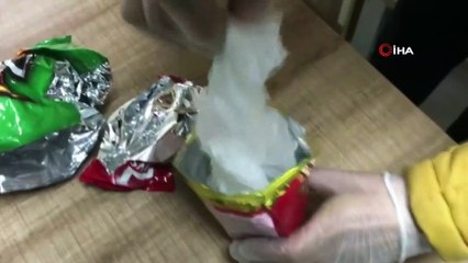 1 liralık cips poşetinden 35 bin liralık uyuşturucu çıktı