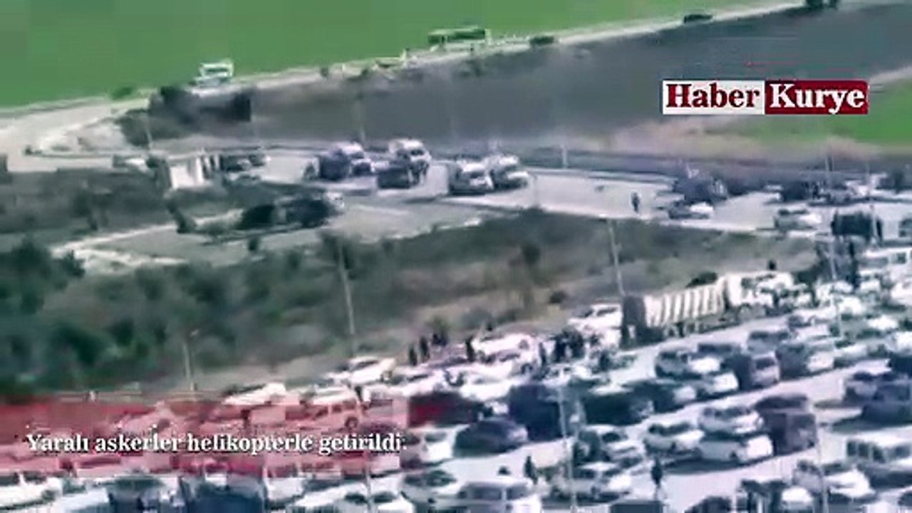 Yaralı Askerler Helikopterle Getirildi