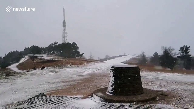 Blizzard conditions as Storm Ciara brings snow to the Wrekin in Shropshire