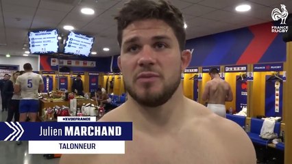 Julien Marchand réagit suite à la victoire face à l'Italie