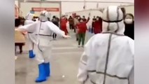 Coronavirus medical staff dance with quarantined patients in Wuhan