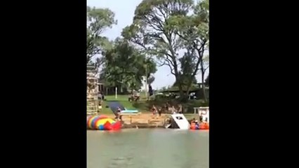 Kid Flies In The Air And Lands In The Water