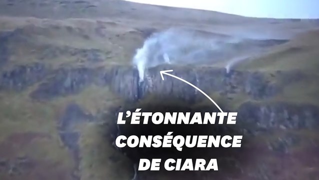 La tempête Ciara a inversé le sens de cette cascade en Écosse