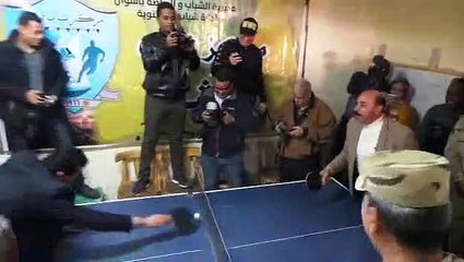 وزير الرياضة يتحدى محافظ أسوان فى مباراة تنس طاولة.. والأخير يفوز بنقطتين
