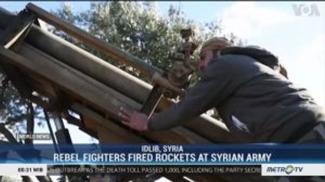 Rebel Fighters Fired Rockets at Syrian Army