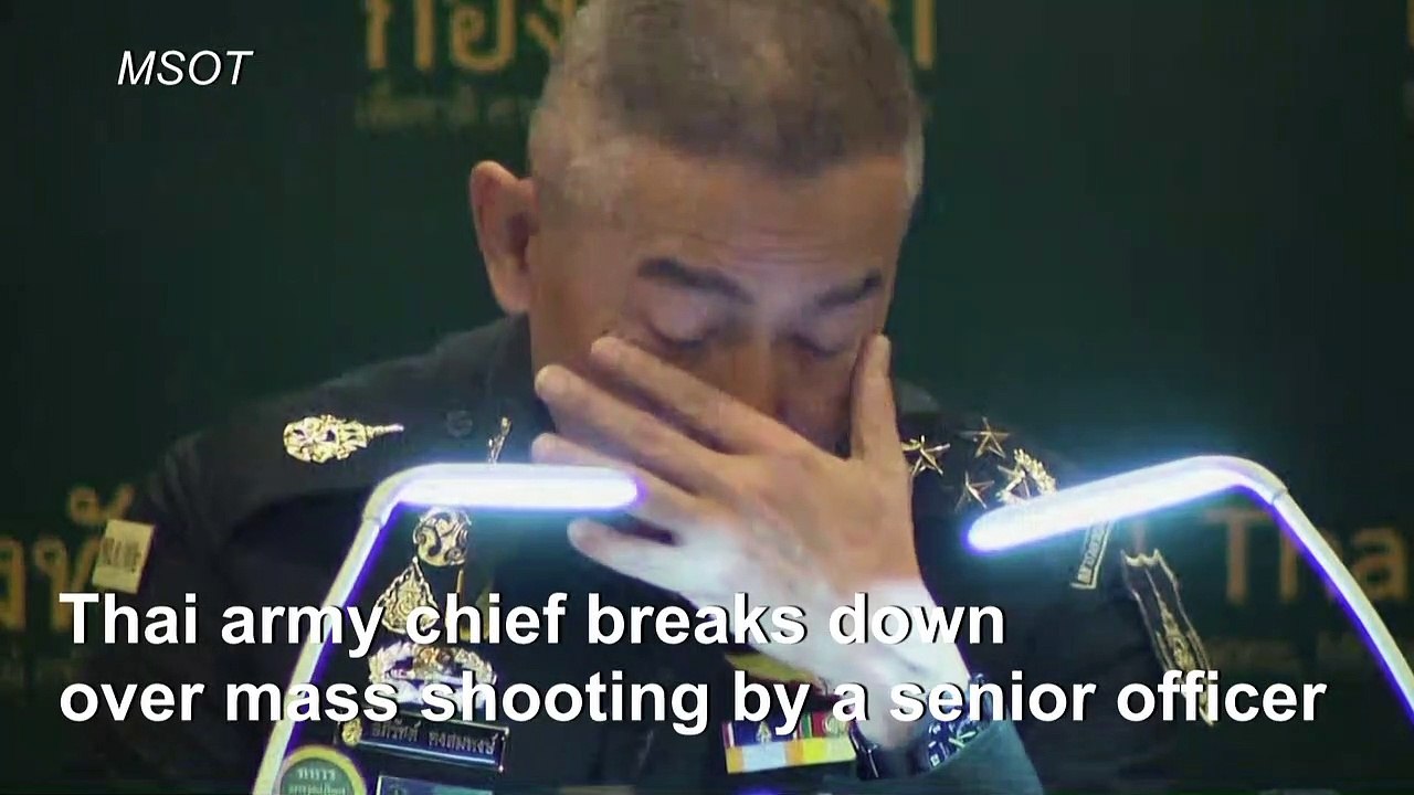 Tearful Thai general says 'don't blame army' for soldier's rampage
