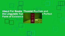 About For Books  Thomist Realism and the Linguistic Turn: Toward a More Perfect Form of Existence