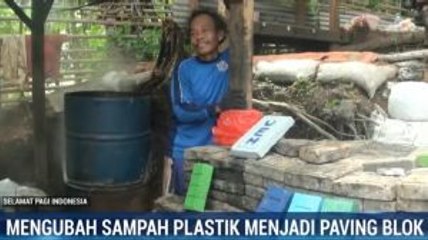 Warga Lebak Ubah Sampah Plastik Jadi Paving Block