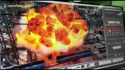 CCTV shows terrifying moment huge explosion rips through Indian power plant