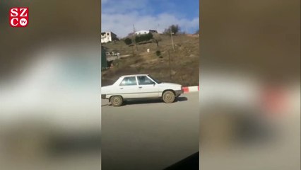 Skandal görüntü! Köpeği arabayla sürüklediler