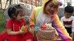 Happy Birthday to Mommy at birthday party outdoors with surprise gift cake from Anto and Diana