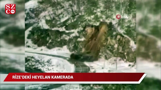 Rize'de heyelan anı kamerada
