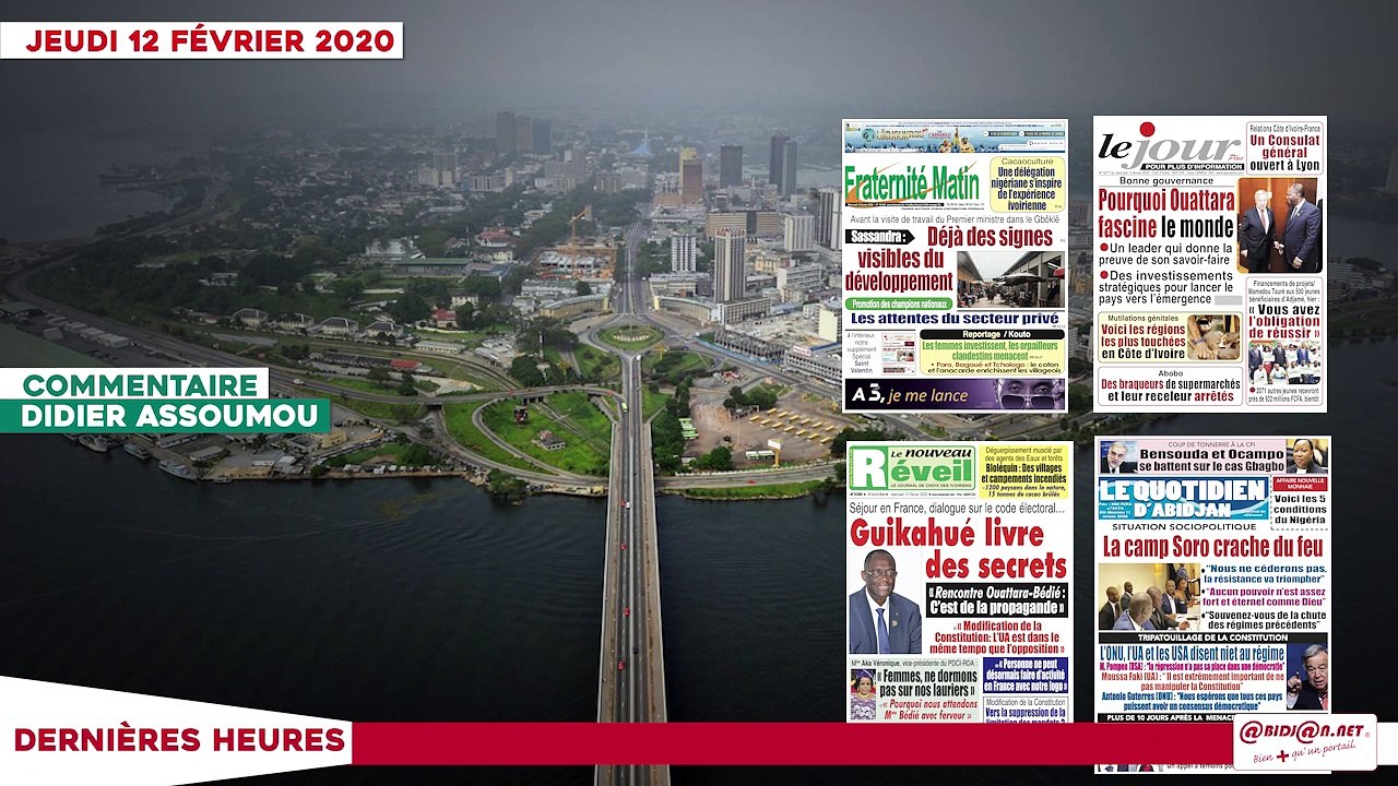 Le Titrologue du 12 février 2020 - Situation socio-politique - le camp Soro crache du feu