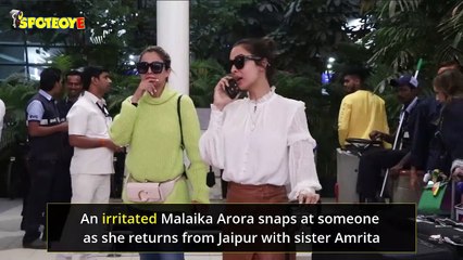 An Irritated Malaika Arora Snaps At Someone As She Returns From Jaipur With Sister Amrita – Watch Viral Video