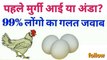 पहले मुर्गी आई या अंडा? / which come frist chicken or egg