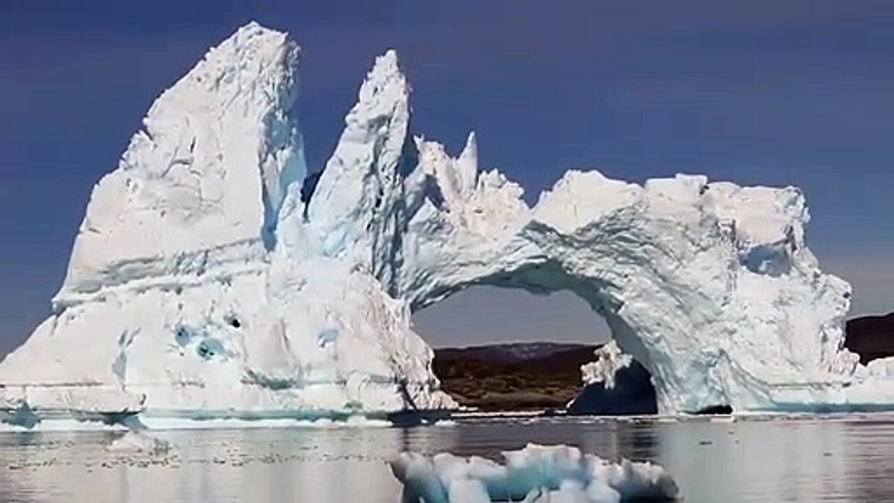 iceberg crashing in Diskobay, Greenland