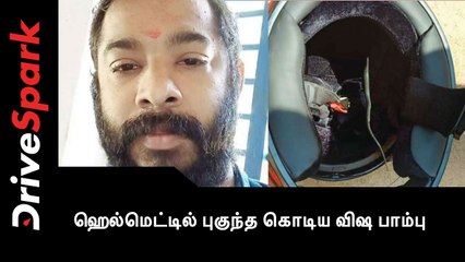 ஹெல்மெட்டில் புகுந்த கொடிய விஷ பாம்பு: 11 கிமீ தூரம் சுற்றிய வாலிபர்... அடுத்து நடந்தது என்ன...?