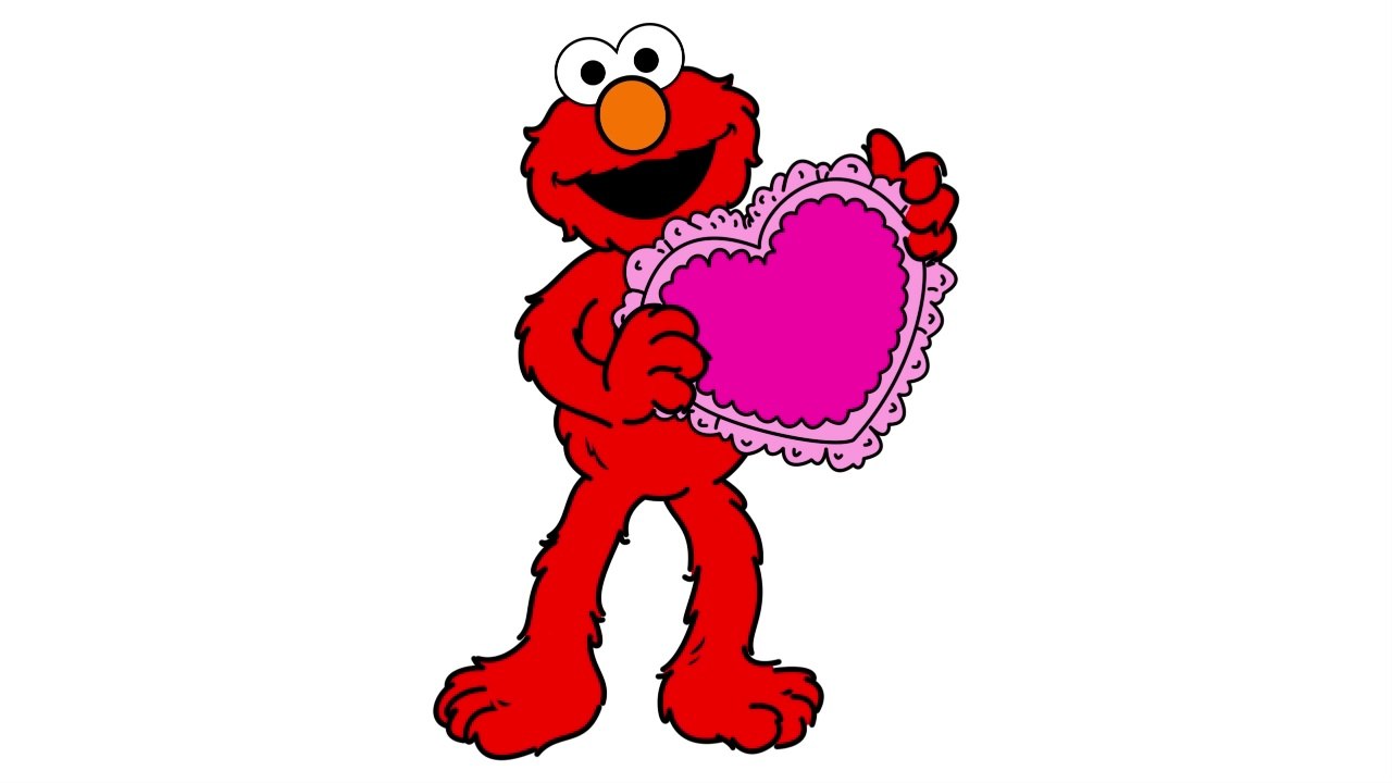 Coloring Elmo Valentine's Day Sesame Street Coloring Page Markers
