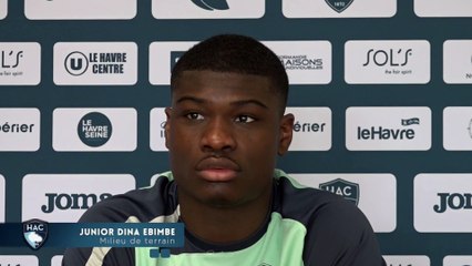 Avant Paris FC - HAC, interview de Junior Dina Ebimbe