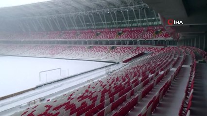Kupa maçının oynanacağı stadyumda 30 cm kar var