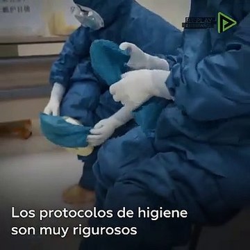 El personal medico y enfermeras de china tratan a los infectados por coronavirus en la fase mas avanzadas