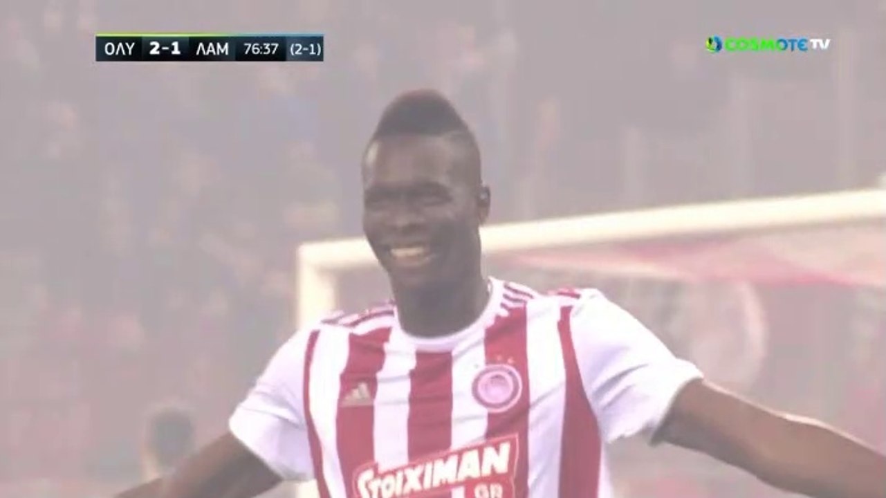 3-1 Το δεύτερο γκολ του Σισέ με την  τρίτη ασίστ του Βαλμπουενά - Ολυμπιακός 3-1 Λαμία 12.02.2020 [HD]