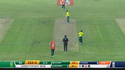Van der Dussen and Bavuma fall as England hit back