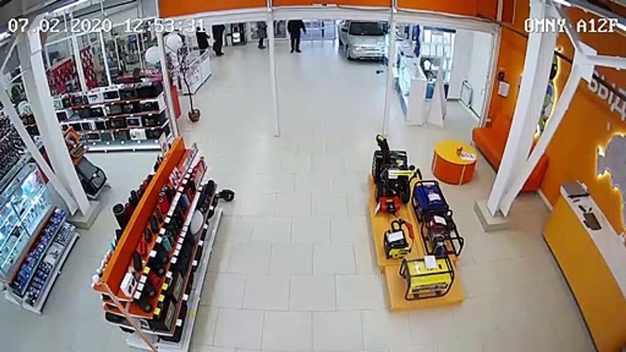 Uncontrolled Car Drives through Store