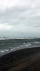 Kitesurfer Catches Huge Air During Storm