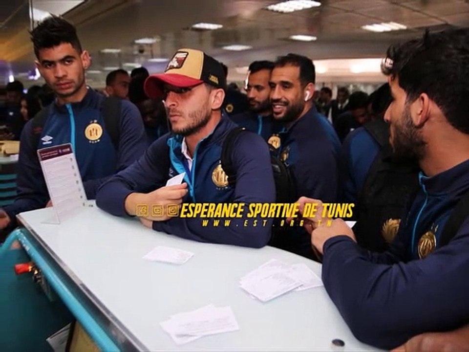الترجي بمطار تونس قرطاج إستعدادا للسفر إلى الدوحة  Espérance Sportive de Tunis