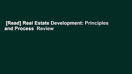 [Read] Real Estate Development: Principles and Process  Review