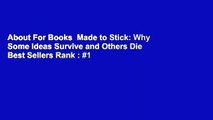 About For Books  Made to Stick: Why Some Ideas Survive and Others Die  Best Sellers Rank : #1