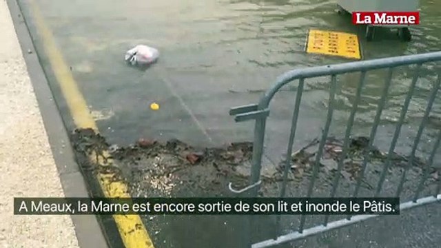À Meaux, la Marne est en crue et inonde le parc de Pâtis.