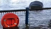 Storm Ciara: Silver soft top Audi TT is the victim of severe flooding after the River Thames bursts its banks