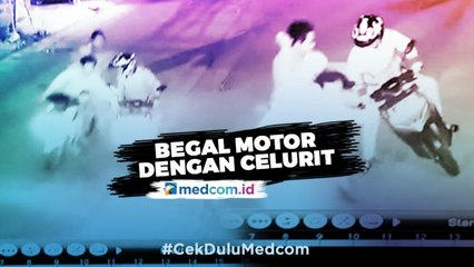 Begal Motor Gunakan Celurit Terekam CCTV