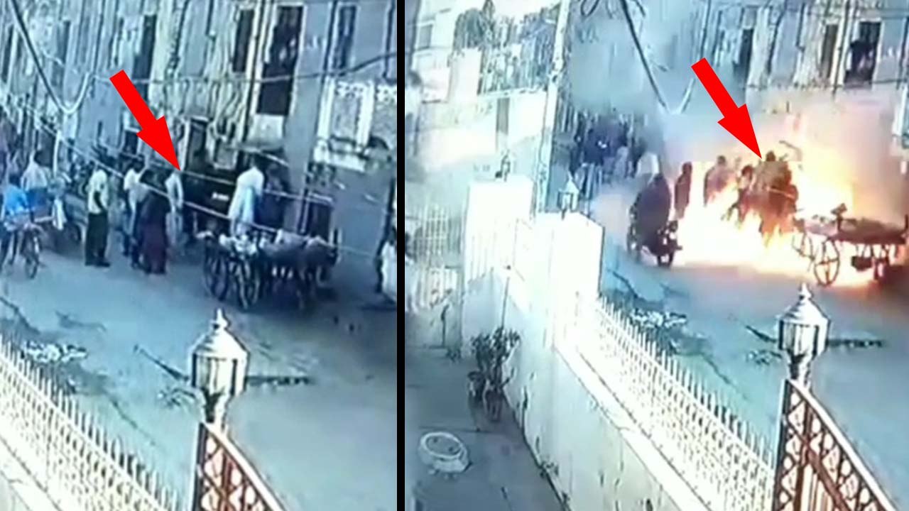 सीकर में गैस सिलेंडर फटने का LIVE वीडियो आया सा...
