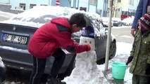 Gaziantep islahiye'de karla mücadele devam ediyor