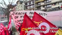Retraites et pollution: défilé anti-Macron à Saint-Gervais, dans les Alpes