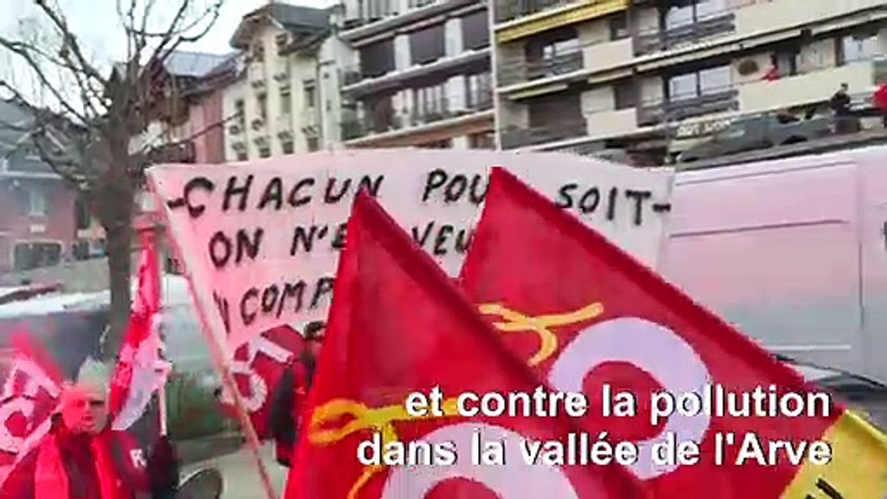 Retraites et pollution: défilé anti-Macron à Saint-Gervais, dans les Alpes