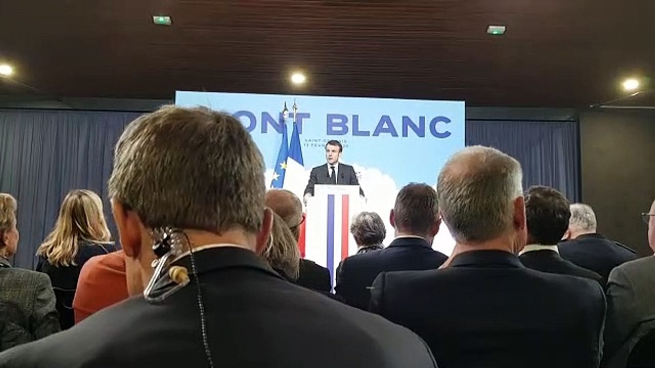 Emmanuel Macron en Haute-Savoie , ici à Saint-Gervais