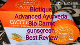 Biotique advanced Ayurveda bio carrot 40+spf uva/Uvb sunscreen ultra soothing face  cream for all skin types!!