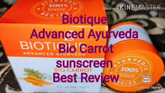 Biotique advanced Ayurveda bio carrot 40+spf uva/Uvb sunscreen ultra soothing face cream for all skin types!!